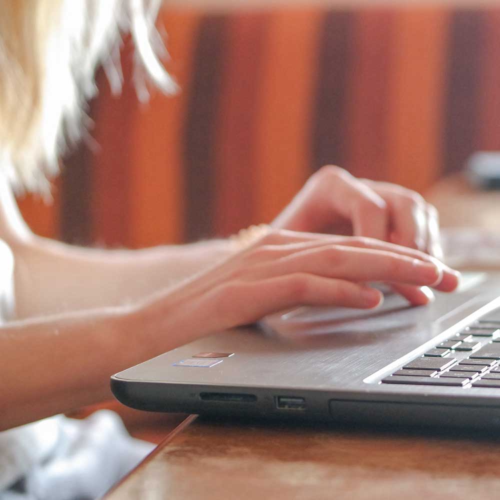 woman writing digital marketing blog