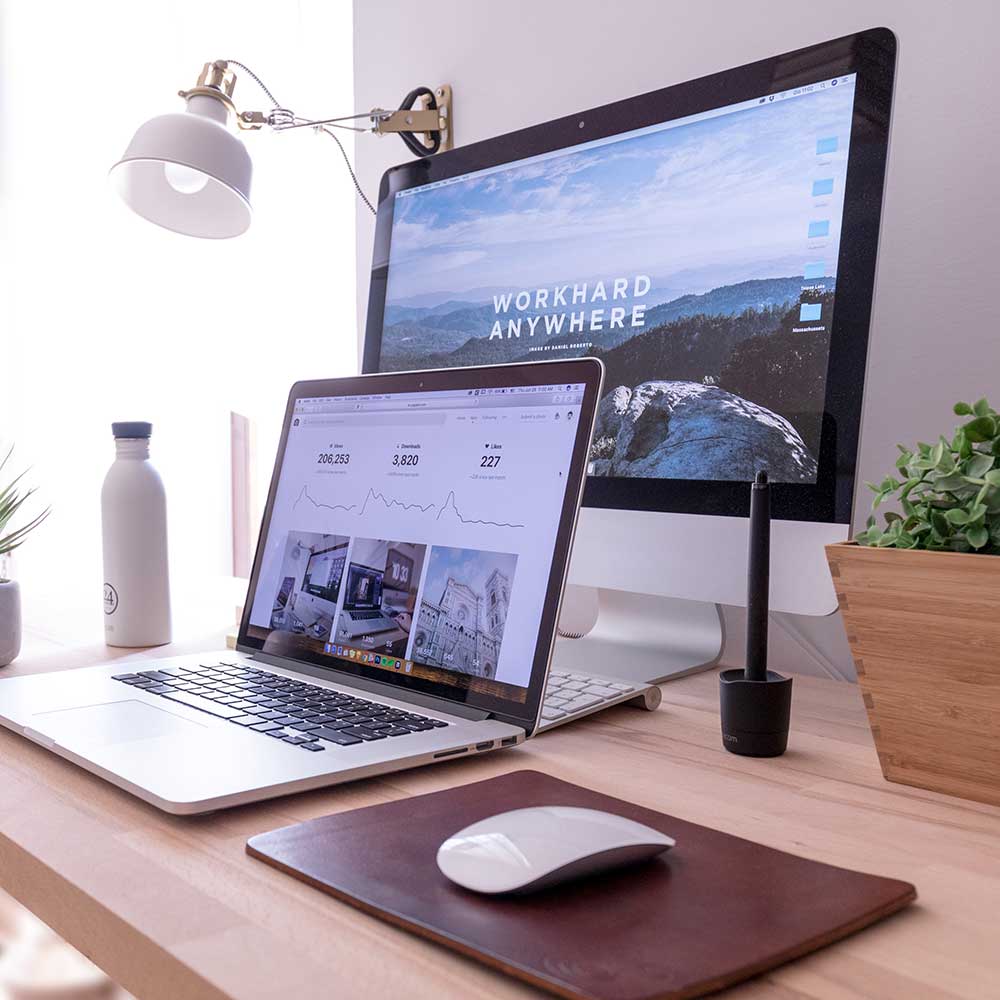 web design on laptop and desktop