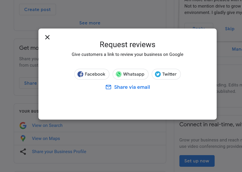 How to request Google reviews through email and social media